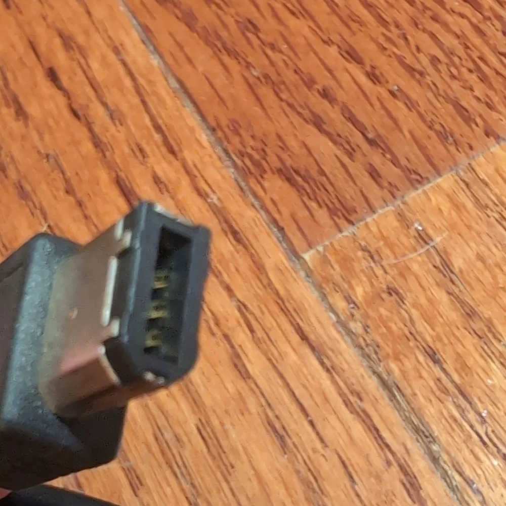 Two FireWire Cables Black